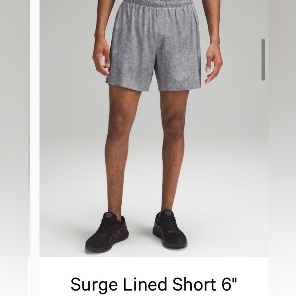 Lululemon Men’s Surge Lined Shorts 6”
Gravel Dust Asphalt Medium
